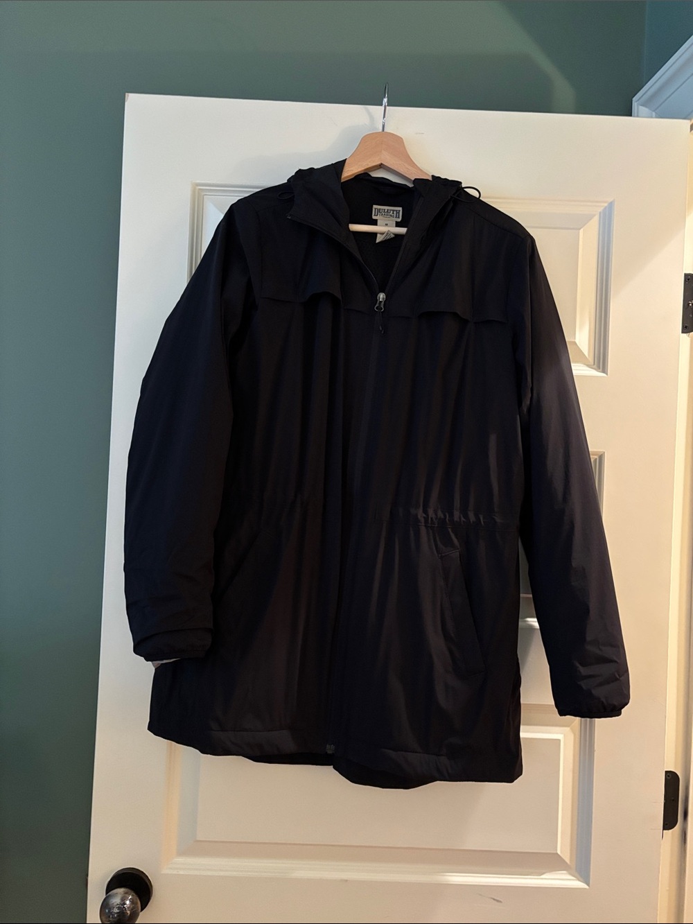 Duluth Trading Co Black Hooded Raincoat